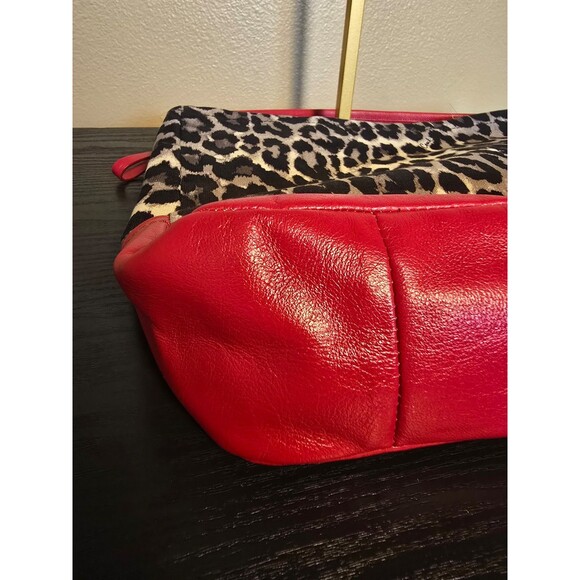 Coach Parker Ocelot Hobo purse in great condition animal print and red leather - Picture 5 of 9